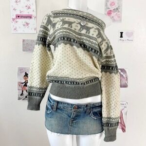 Women's Gray Patterned Sweater